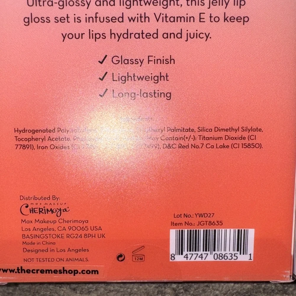 Max makeup Cherimoya‎ Jelly Gloss Trio